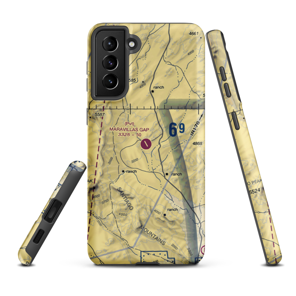 Maravillas Gap Ranch Airport (48XS) VFR Sectional Samsung Phone Case Samsung Galaxy S21 FE model shown