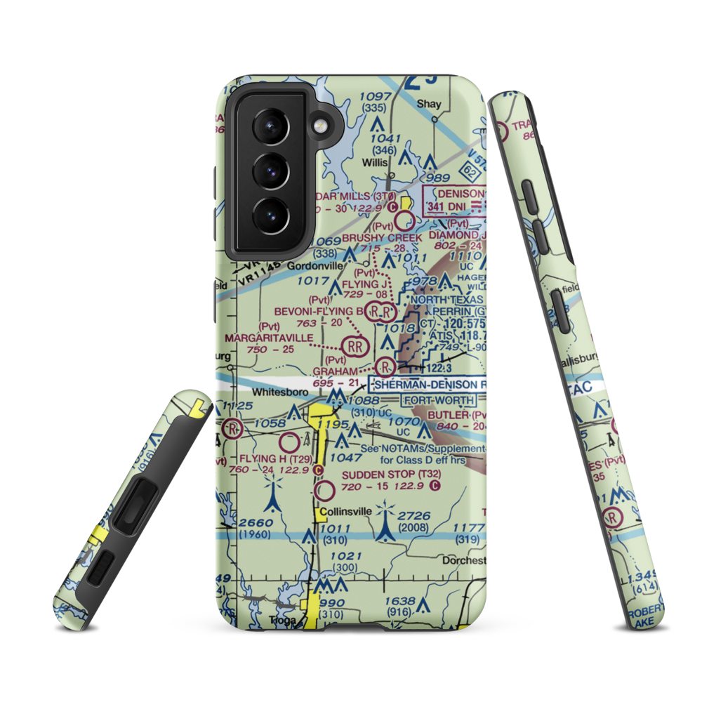 Margaritaville Airport (68XS) VFR Sectional Samsung Phone Case Samsung Galaxy S21 FE model shown