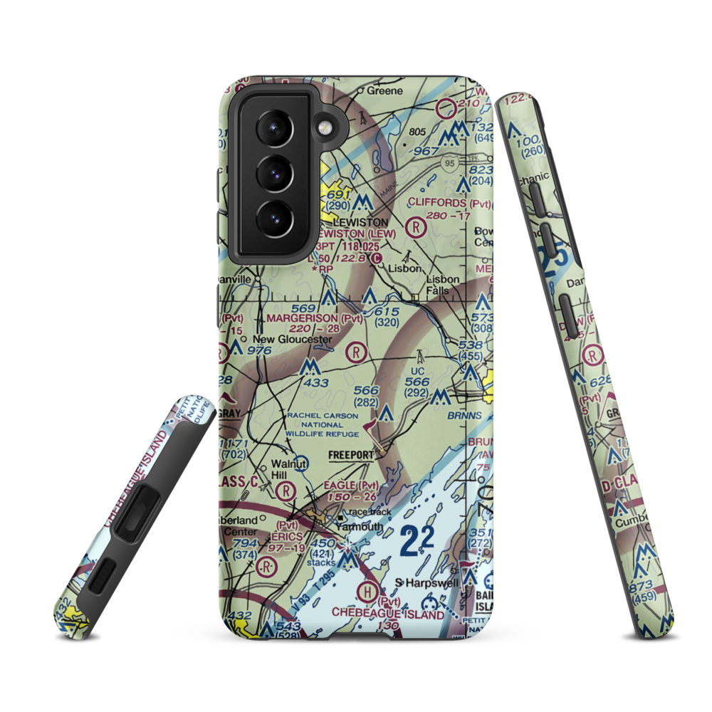 Margerison Airport (ME75) VFR Sectional Samsung Phone Case Samsung Galaxy S21 FE model shown