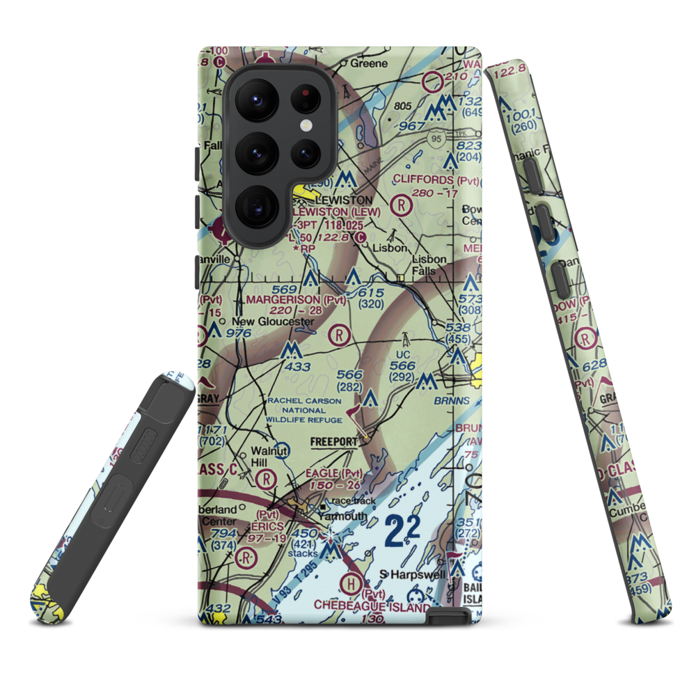 Margerison Airport (ME75) VFR Sectional Samsung Phone Case Samsung Galaxy S22 Ultra model shown