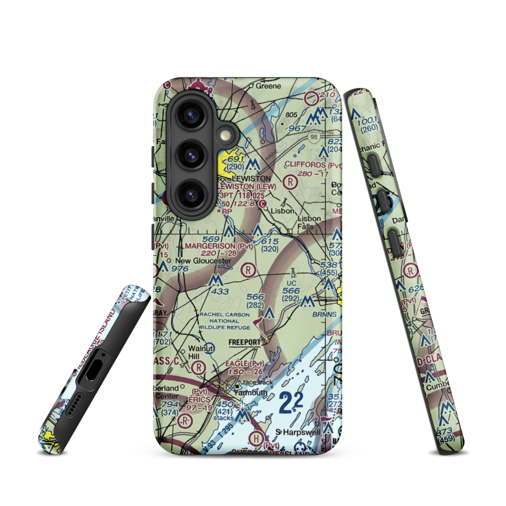 Margerison Airport (ME75) VFR Sectional Samsung Phone Case Samsung Galaxy S24 model shown