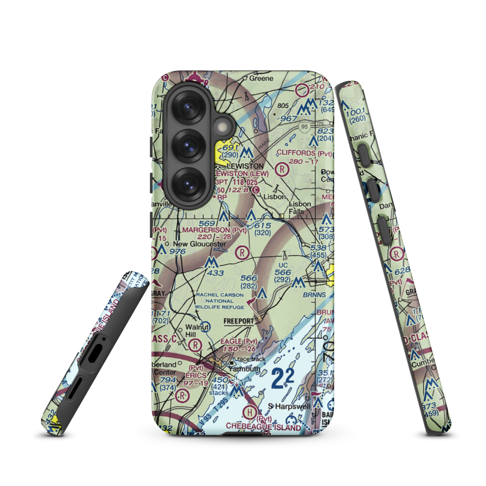 Margerison Airport (ME75) VFR Sectional Samsung Phone Case Samsung Galaxy S25 model shown