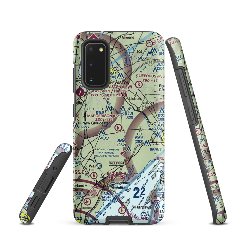 Margerison Airport (ME75) VFR Sectional Samsung Phone Case Samsung Galaxy S20 model shown