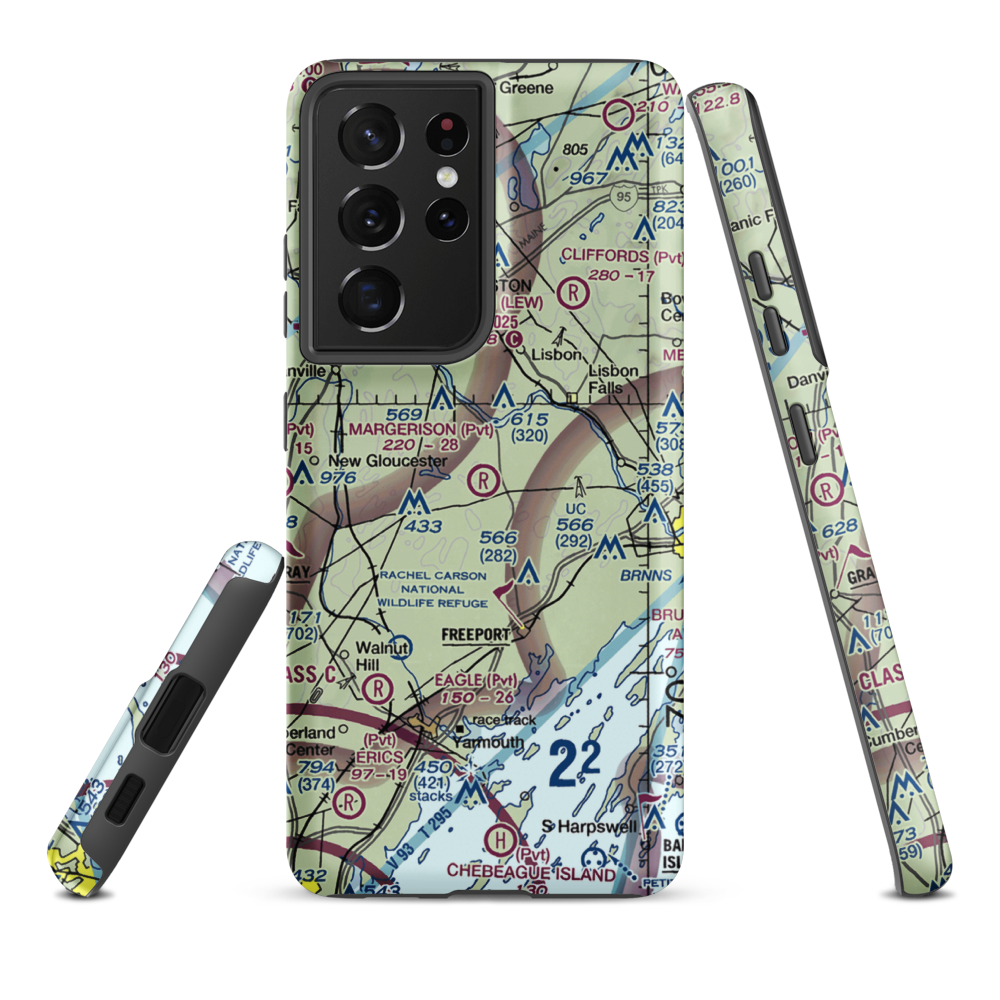 Margerison Airport (ME75) VFR Sectional Samsung Phone Case Samsung Galaxy S21 Ultra model shown