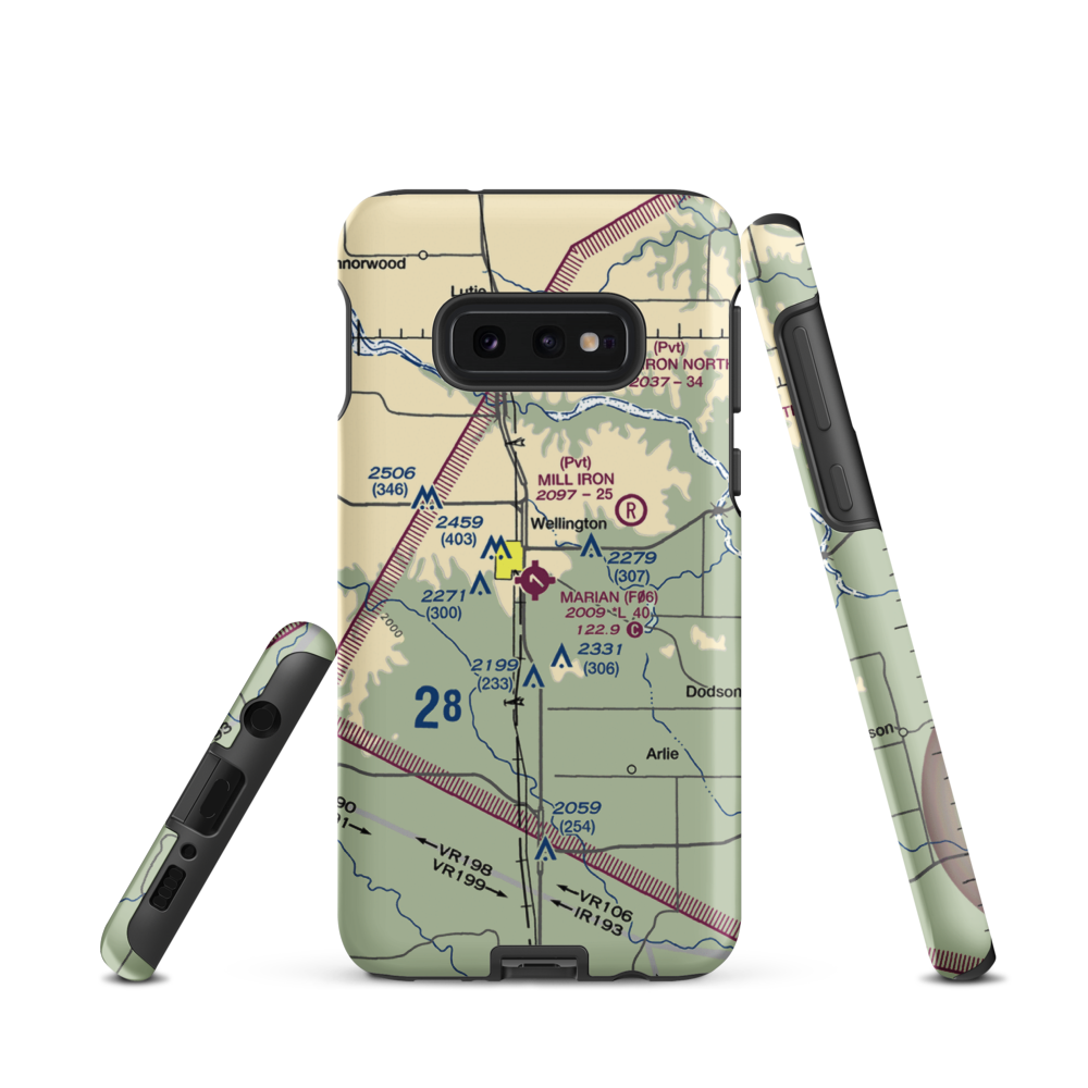 Marian Airpark (F06) VFR Sectional Samsung Phone Case Samsung Galaxy S10 Plus model shown