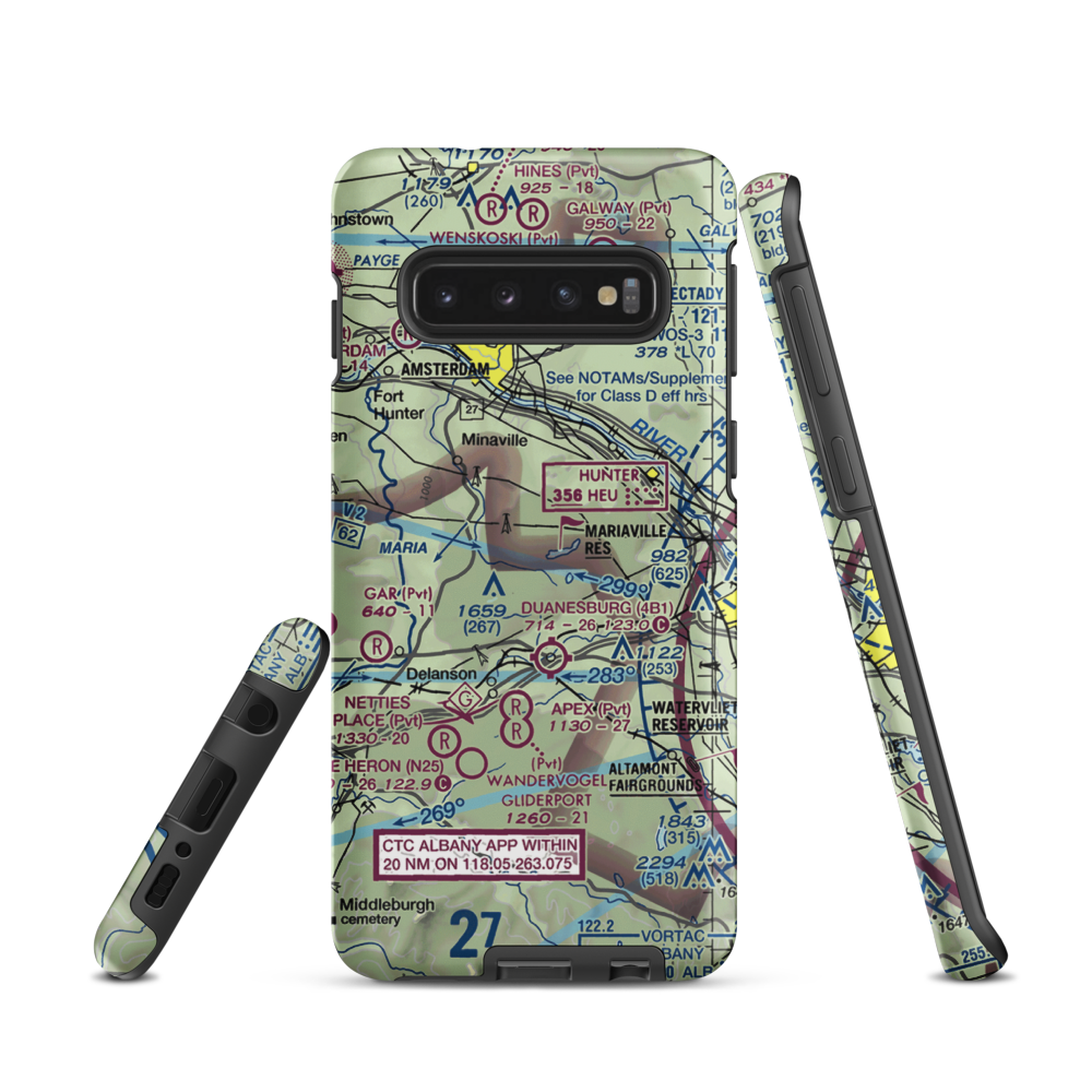 Mariaville Aerodrome (8NY5) VFR Sectional Samsung Phone Case Samsung Galaxy S10 model shown