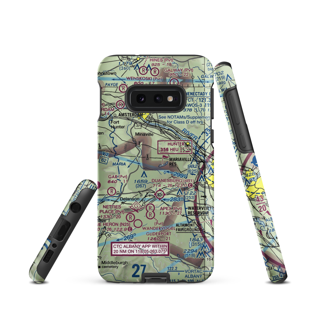 Mariaville Aerodrome (8NY5) VFR Sectional Samsung Phone Case Samsung Galaxy S10 Plus model shown