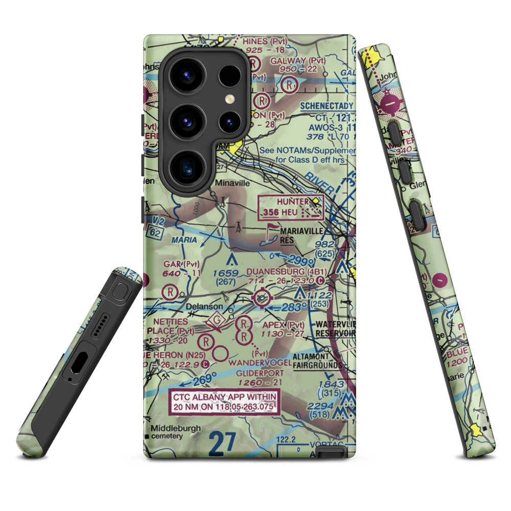 Mariaville Aerodrome (8NY5) VFR Sectional Samsung Phone Case Samsung Galaxy S24 Ultra model shown