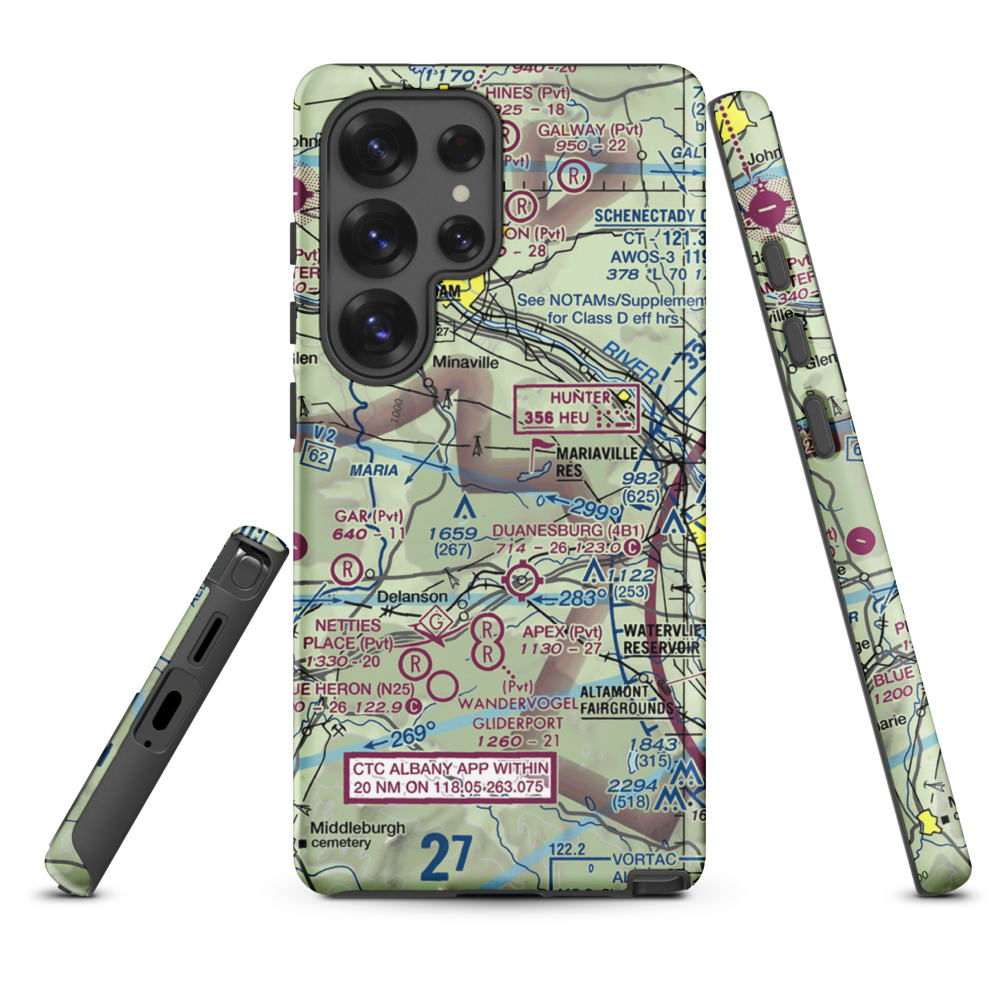 Mariaville Aerodrome (8NY5) VFR Sectional Samsung Phone Case Samsung Galaxy S25 Ultra model shown