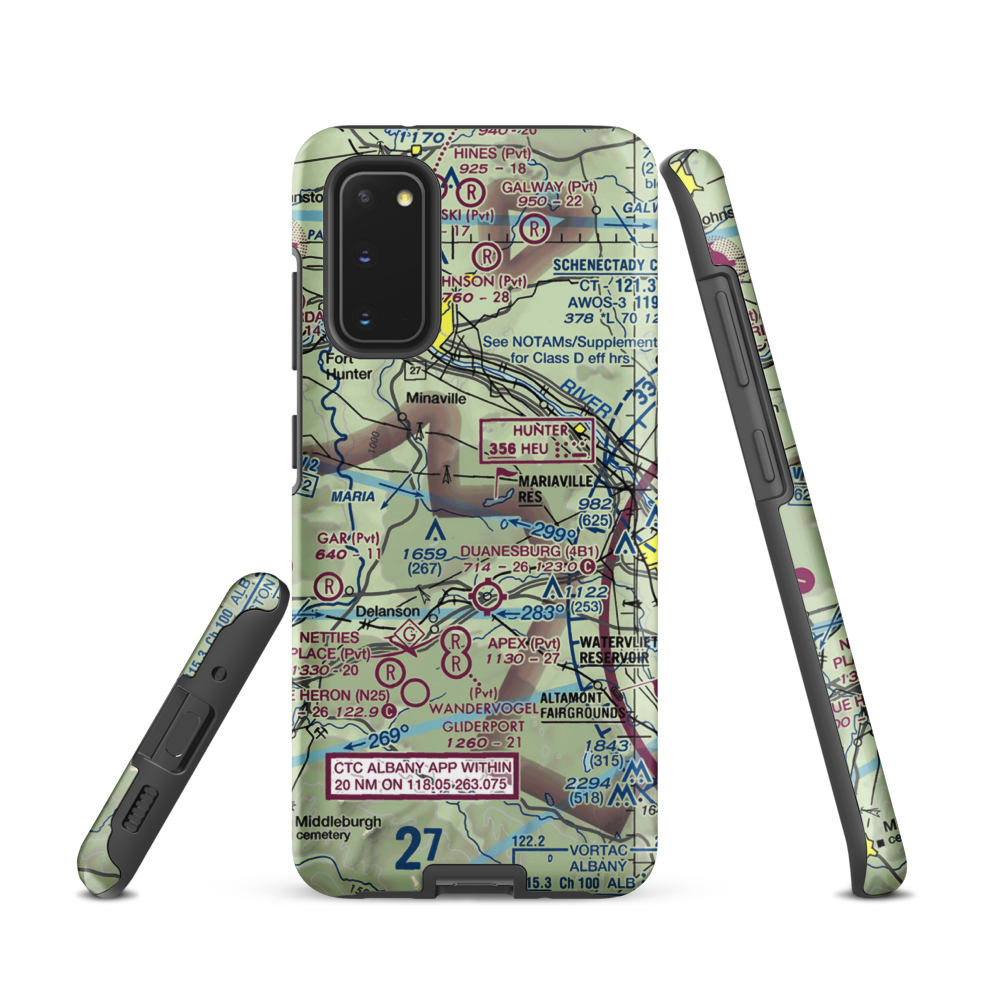 Mariaville Aerodrome (8NY5) VFR Sectional Samsung Phone Case Samsung Galaxy S20 model shown