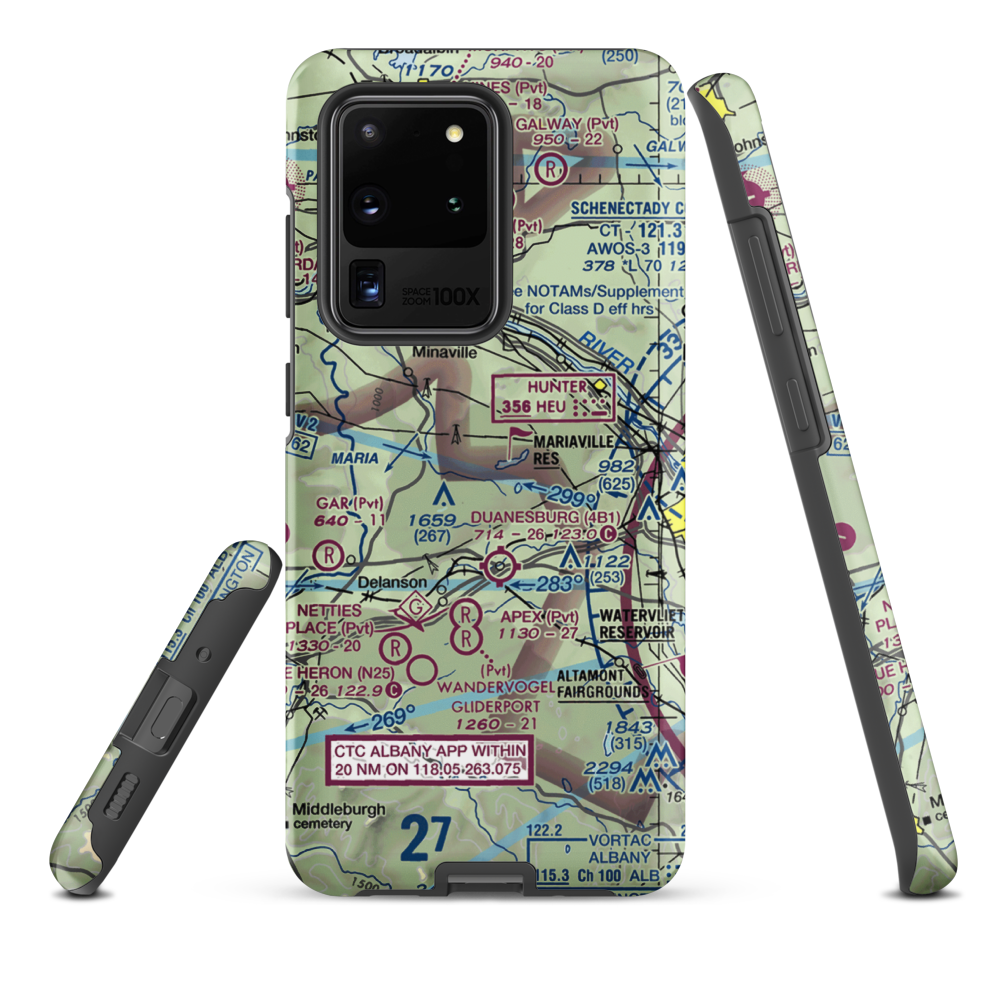 Mariaville Aerodrome (8NY5) VFR Sectional Samsung Phone Case Samsung Galaxy S20 Ultra model shown