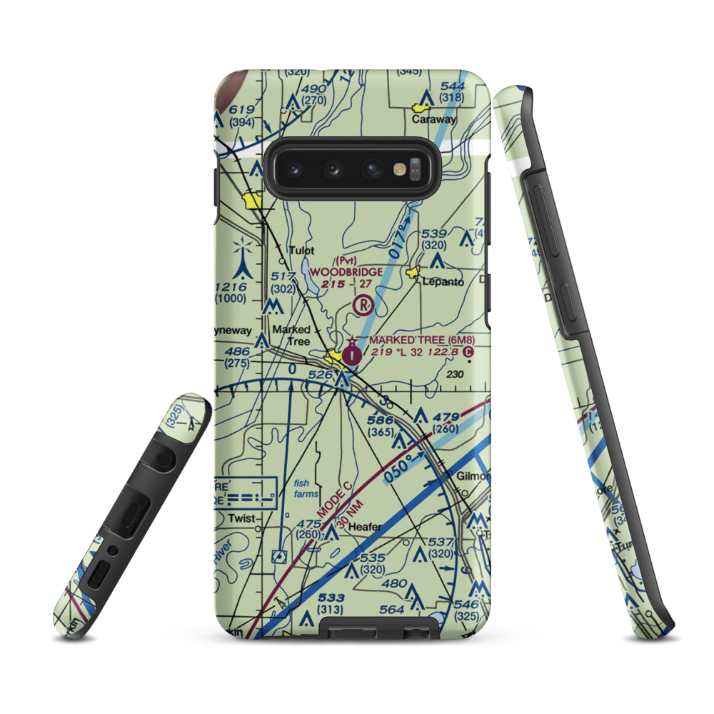 Marked Tree Municipal Airport (6M8) VFR Sectional Samsung Phone Case Samsung Galaxy S10 Plus model shown