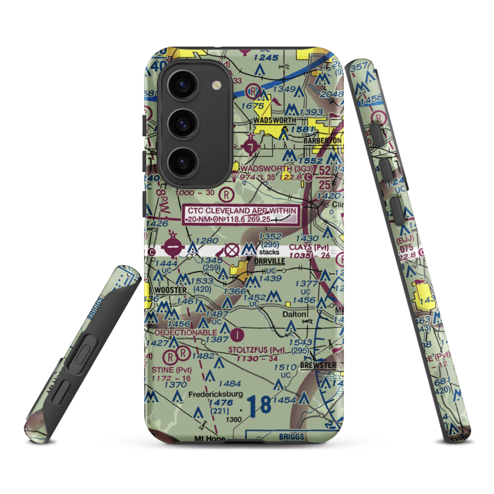 Markley Farm Airport (OH24) VFR Sectional Samsung Phone Case Samsung Galaxy S23 Plus model shown