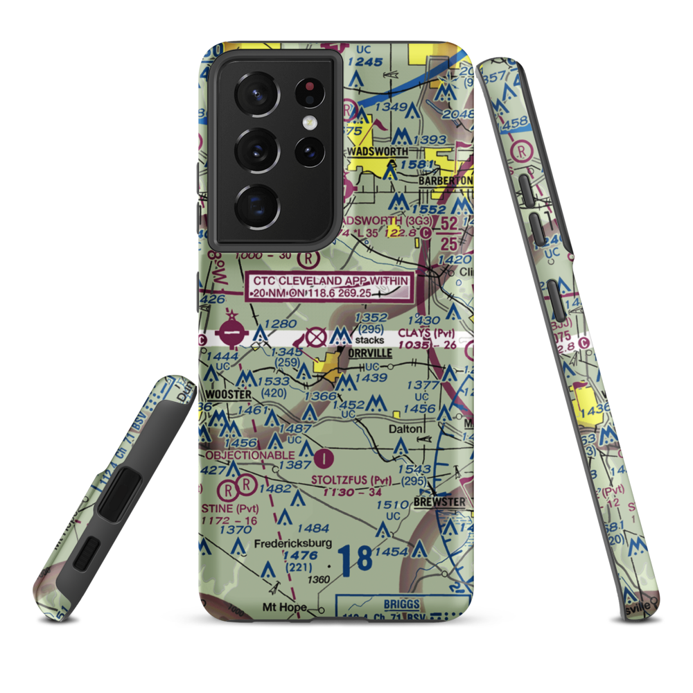 Markley Farm Airport (OH24) VFR Sectional Samsung Phone Case Samsung Galaxy S21 Plus model shown