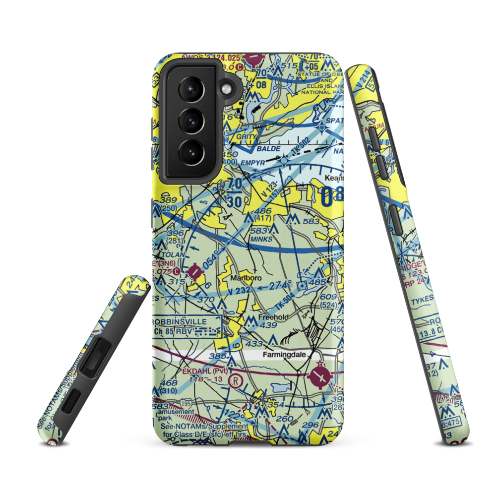 Marlboro Airport (2N8) VFR Sectional Samsung Phone Case Samsung Galaxy S21 FE model shown