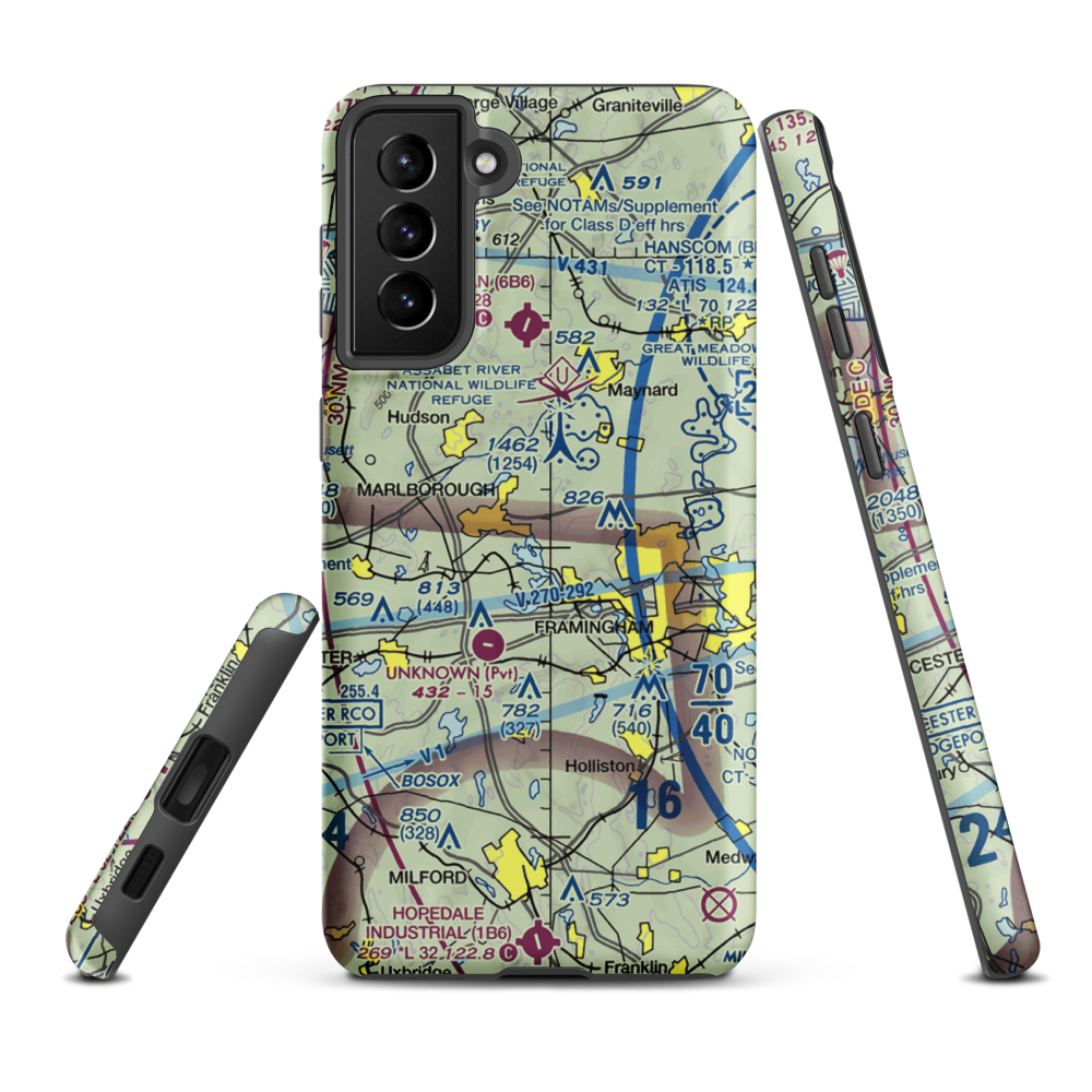 Marlboro Airport (9B1) VFR Sectional Samsung Phone Case Samsung Galaxy S21 Plus model shown