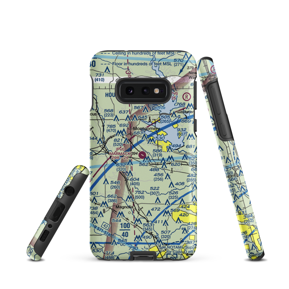 Marmack Airport (TE85) VFR Sectional Samsung Phone Case Samsung Galaxy S10 Plus model shown