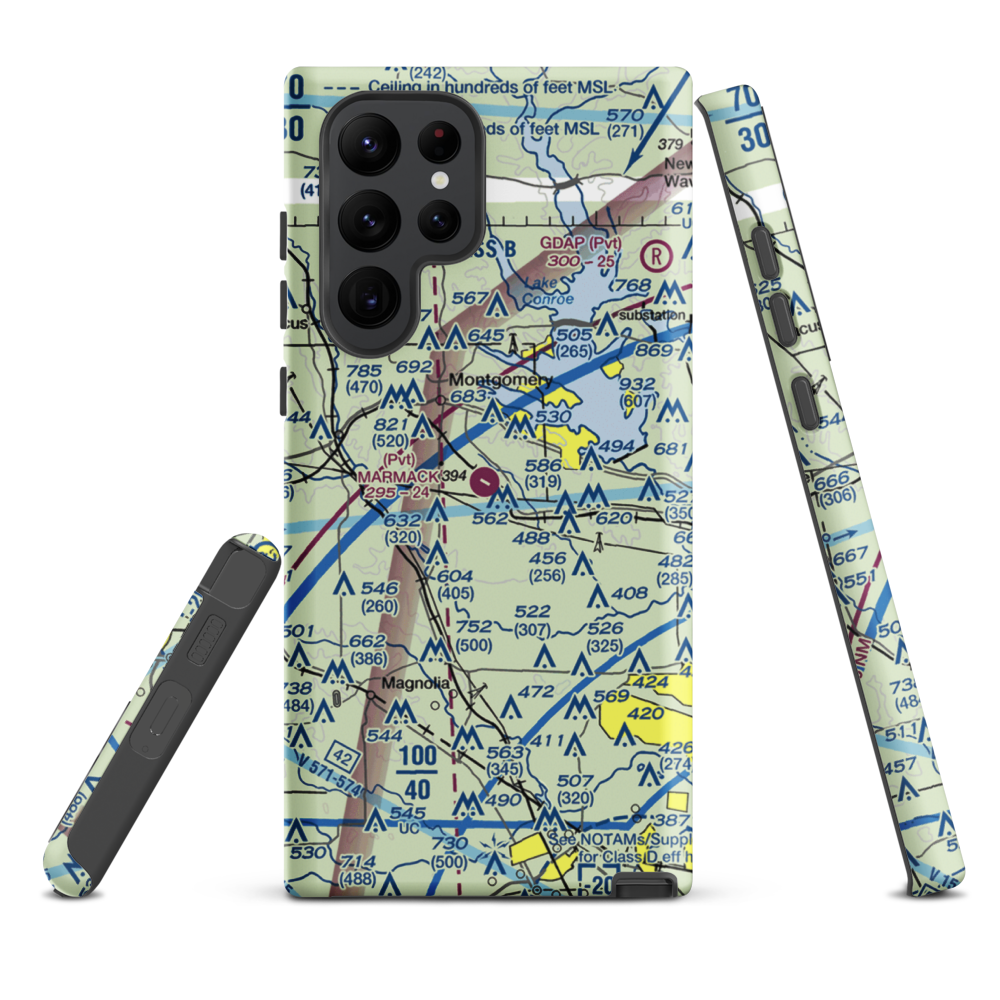 Marmack Airport (TE85) VFR Sectional Samsung Phone Case Samsung Galaxy S22 Ultra model shown