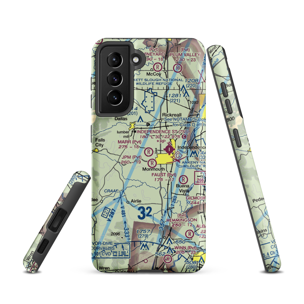 Marr Field (0OR7) VFR Sectional Samsung Phone Case Samsung Galaxy S21 model shown