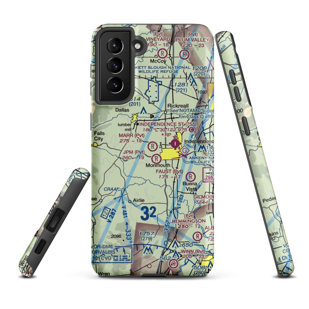 Marr Field (0OR7) VFR Sectional Samsung Phone Case Samsung Galaxy S21 Plus model shown