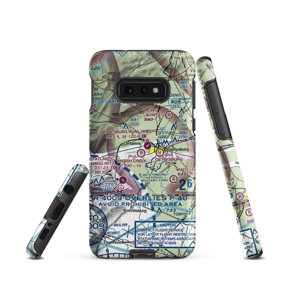 Marsh Creek Airport (8PN9) VFR Sectional Samsung Phone Case Samsung Galaxy S10e model shown
