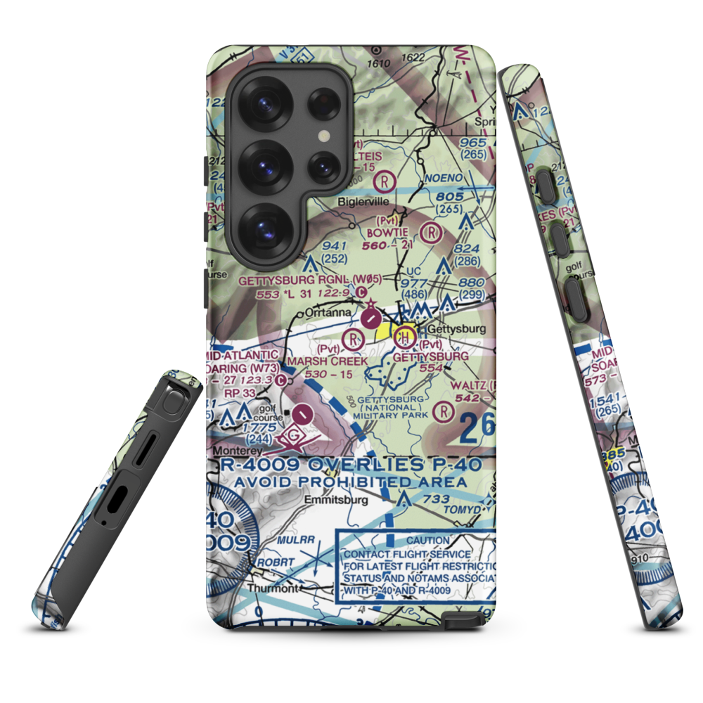 Marsh Creek Airport (8PN9) VFR Sectional Samsung Phone Case Samsung Galaxy S25 Ultra model shown