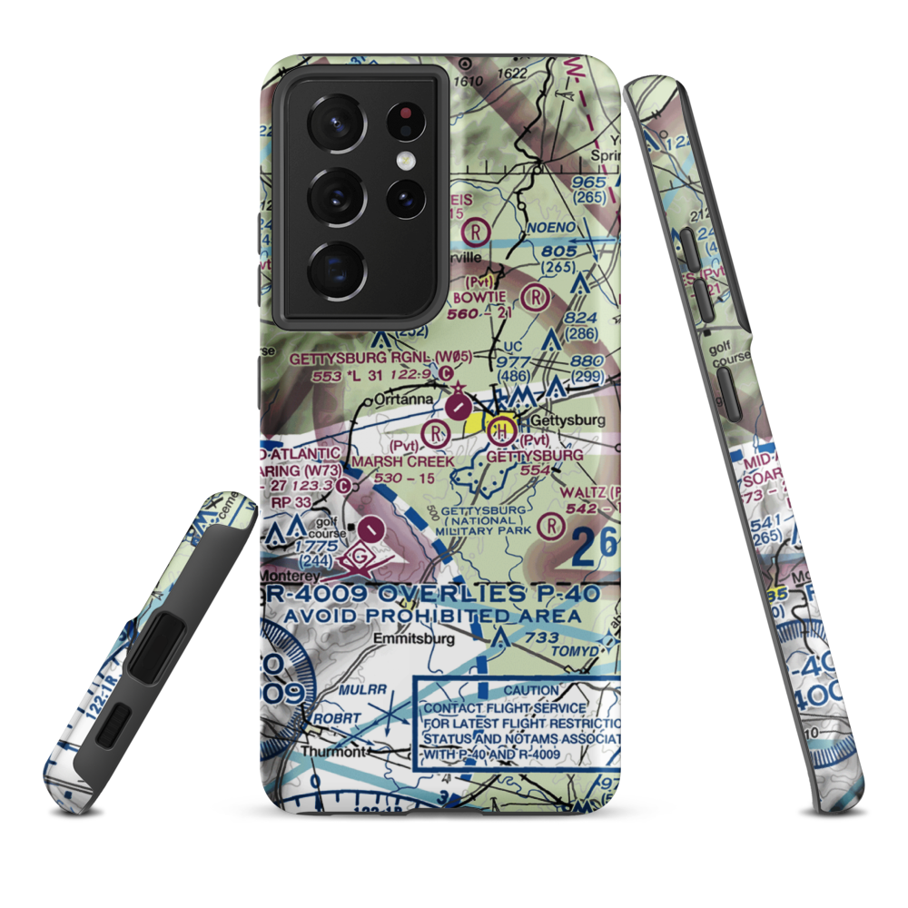Marsh Creek Airport (8PN9) VFR Sectional Samsung Phone Case Samsung Galaxy S21 Plus model shown