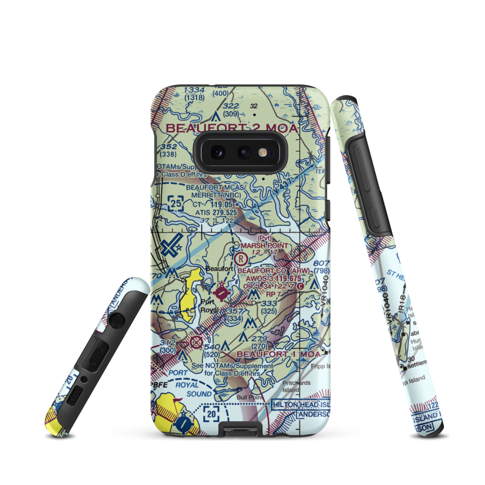 Marsh Point Airport (SC74) VFR Sectional Samsung Phone Case Samsung Galaxy S10 Plus model shown