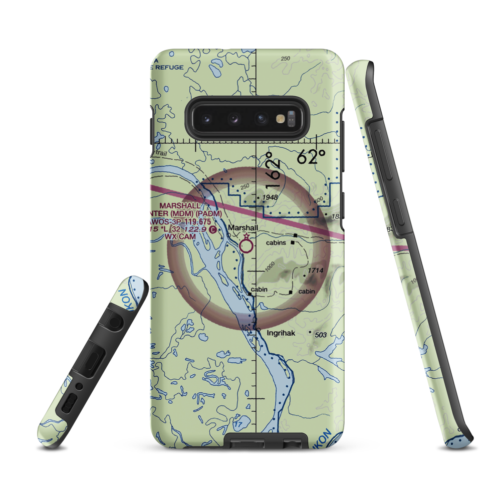 Marshall Don Hunter Sr Airport (MDM) VFR Sectional Samsung Phone Case Samsung Galaxy S10 Plus model shown