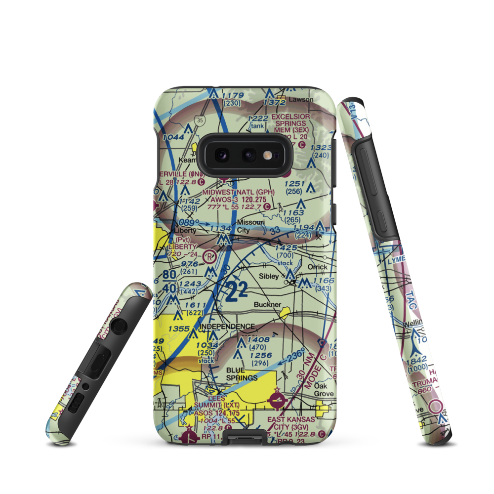 Martens Airport (4MO8) VFR Sectional Samsung Phone Case Samsung Galaxy S10 Plus model shown