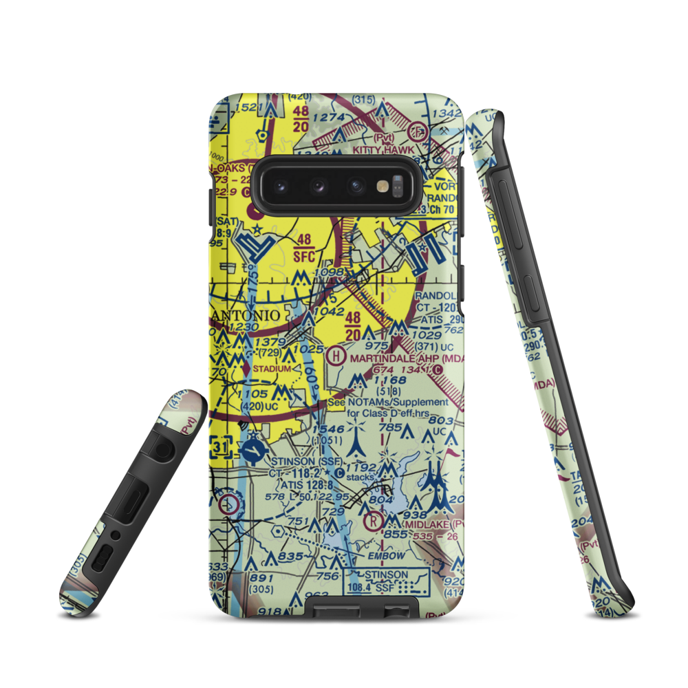 Martindale Army Heliport (MDA) VFR Sectional Samsung Phone Case Samsung Galaxy S10 model shown