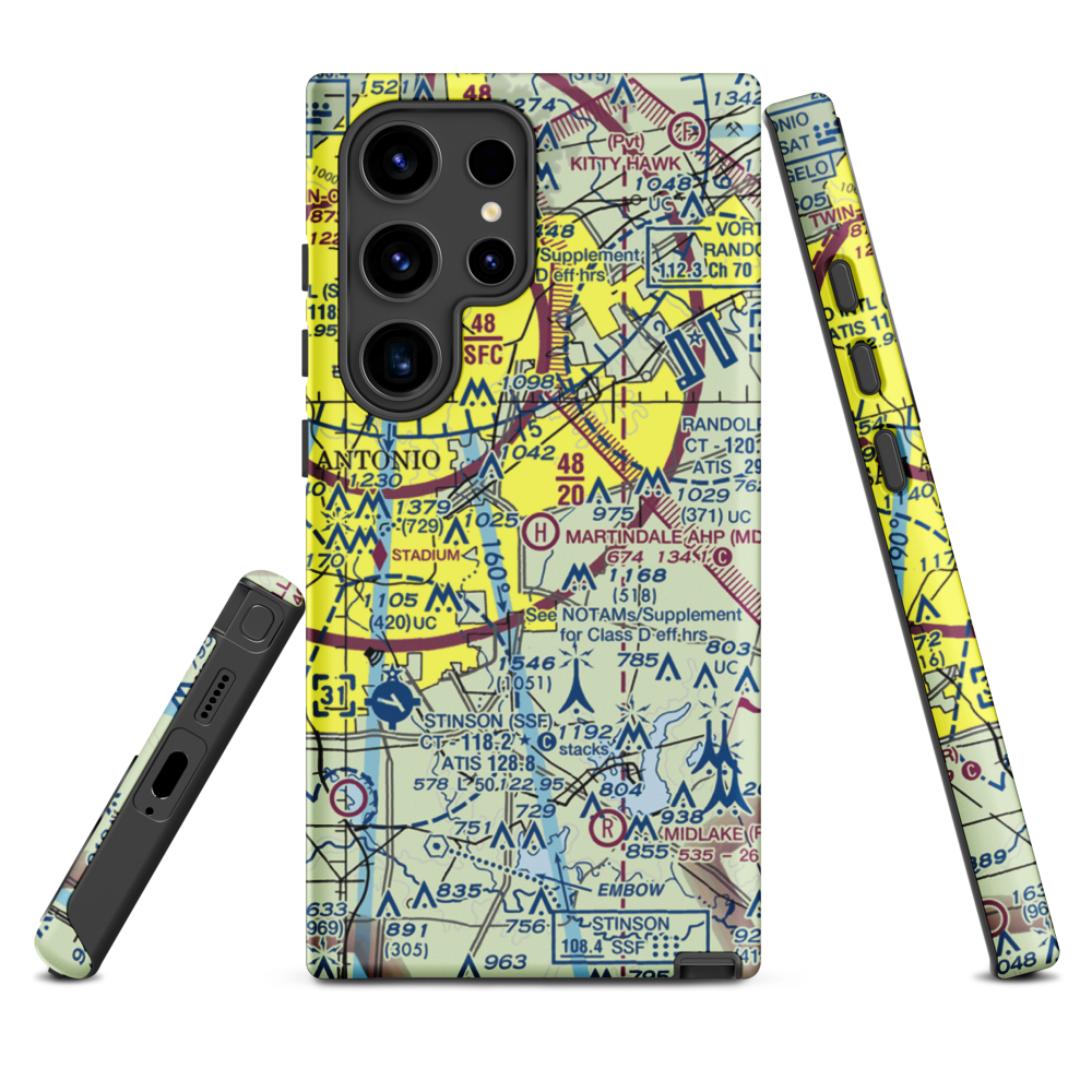 Martindale Army Heliport (MDA) VFR Sectional Samsung Phone Case Samsung Galaxy S24 Ultra model shown