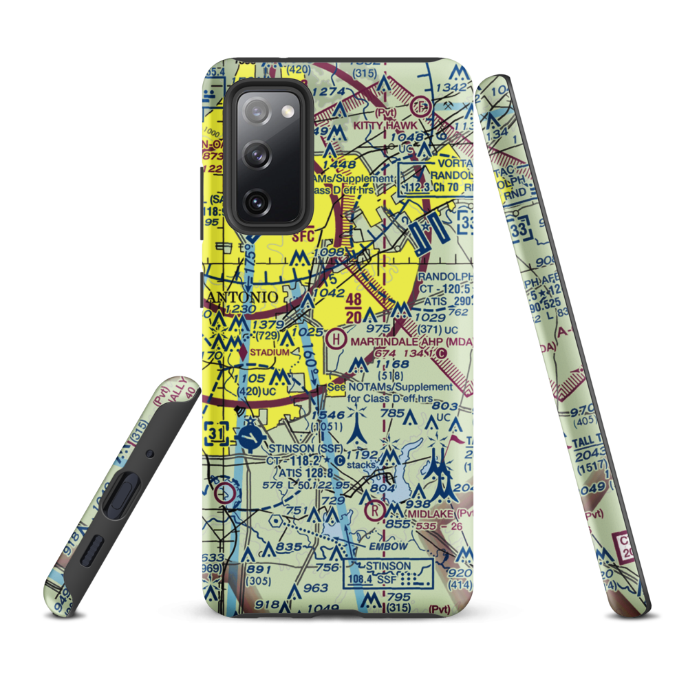 Martindale Army Heliport (MDA) VFR Sectional Samsung Phone Case Samsung Galaxy S20 FE model shown