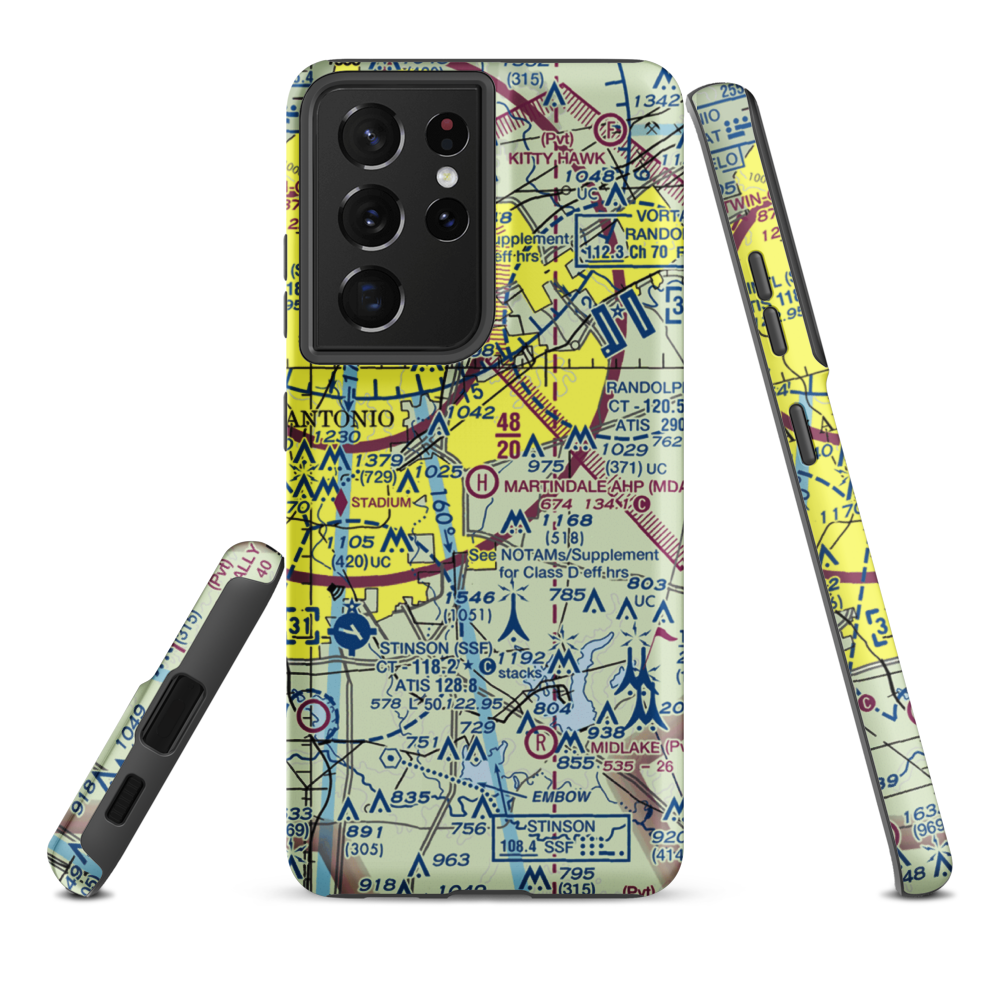 Martindale Army Heliport (MDA) VFR Sectional Samsung Phone Case Samsung Galaxy S21 Ultra model shown