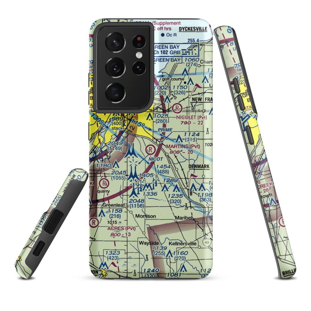 Martins Aerodrome (WI78) VFR Sectional Samsung Phone Case Samsung Galaxy S21 Ultra model shown