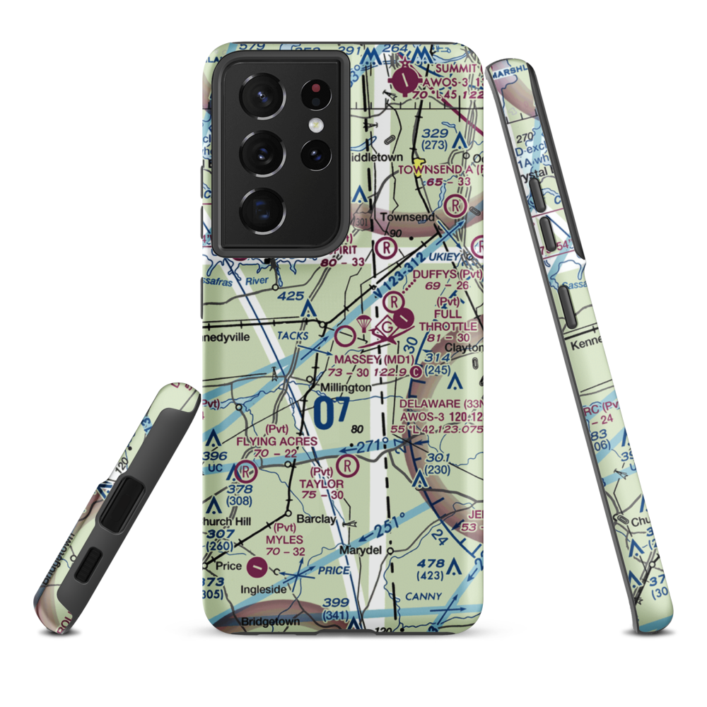 Massey Aerodrome (MD1) VFR Sectional Samsung Phone Case Samsung Galaxy S21 Ultra model shown