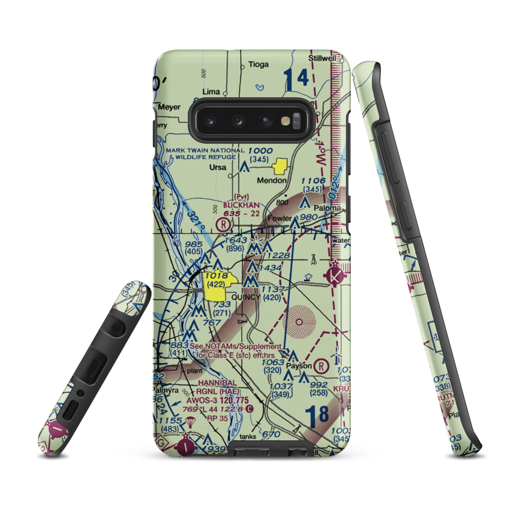 Mast Field (IS45) VFR Sectional Samsung Phone Case Samsung Galaxy S10e model shown