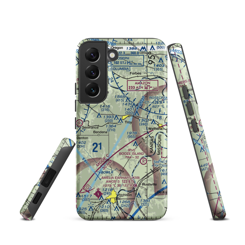Masters Field (61KS) VFR Sectional Samsung Phone Case Samsung Galaxy S22 model shown