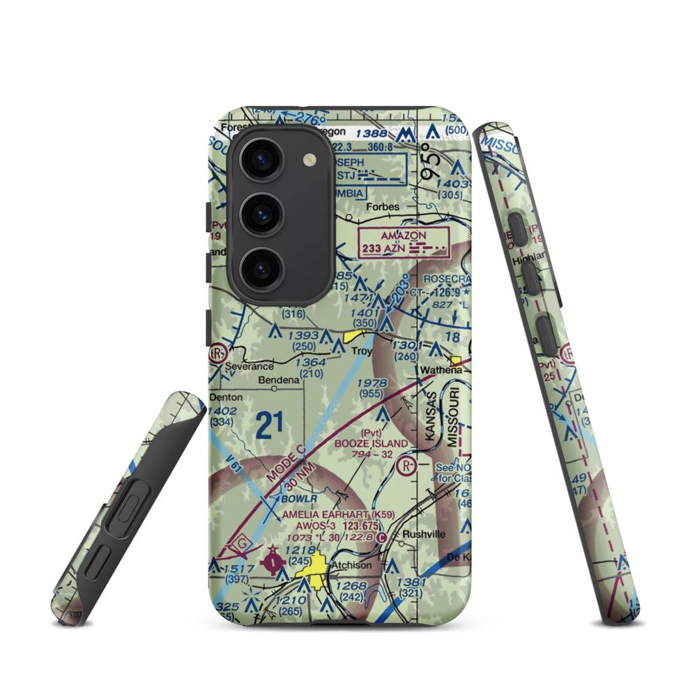 Masters Field (61KS) VFR Sectional Samsung Phone Case Samsung Galaxy S23 model shown