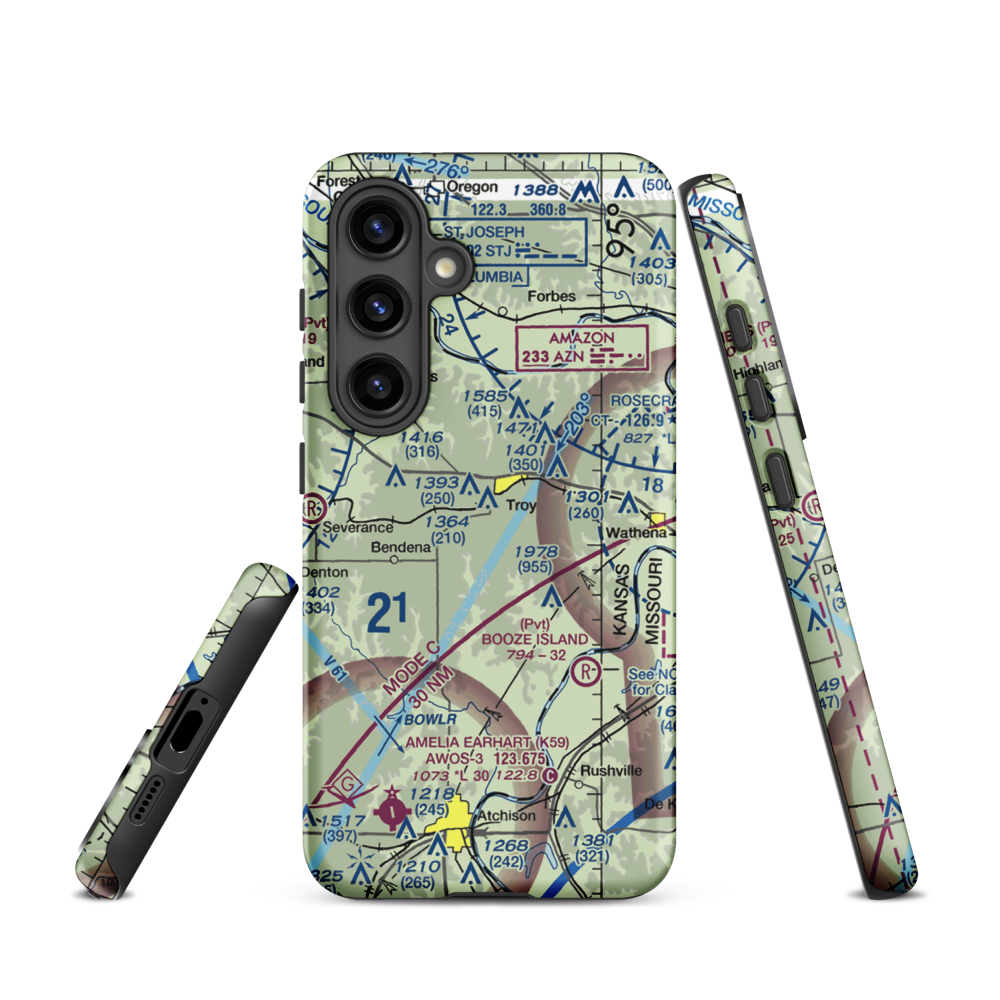 Masters Field (61KS) VFR Sectional Samsung Phone Case Samsung Galaxy S24 model shown