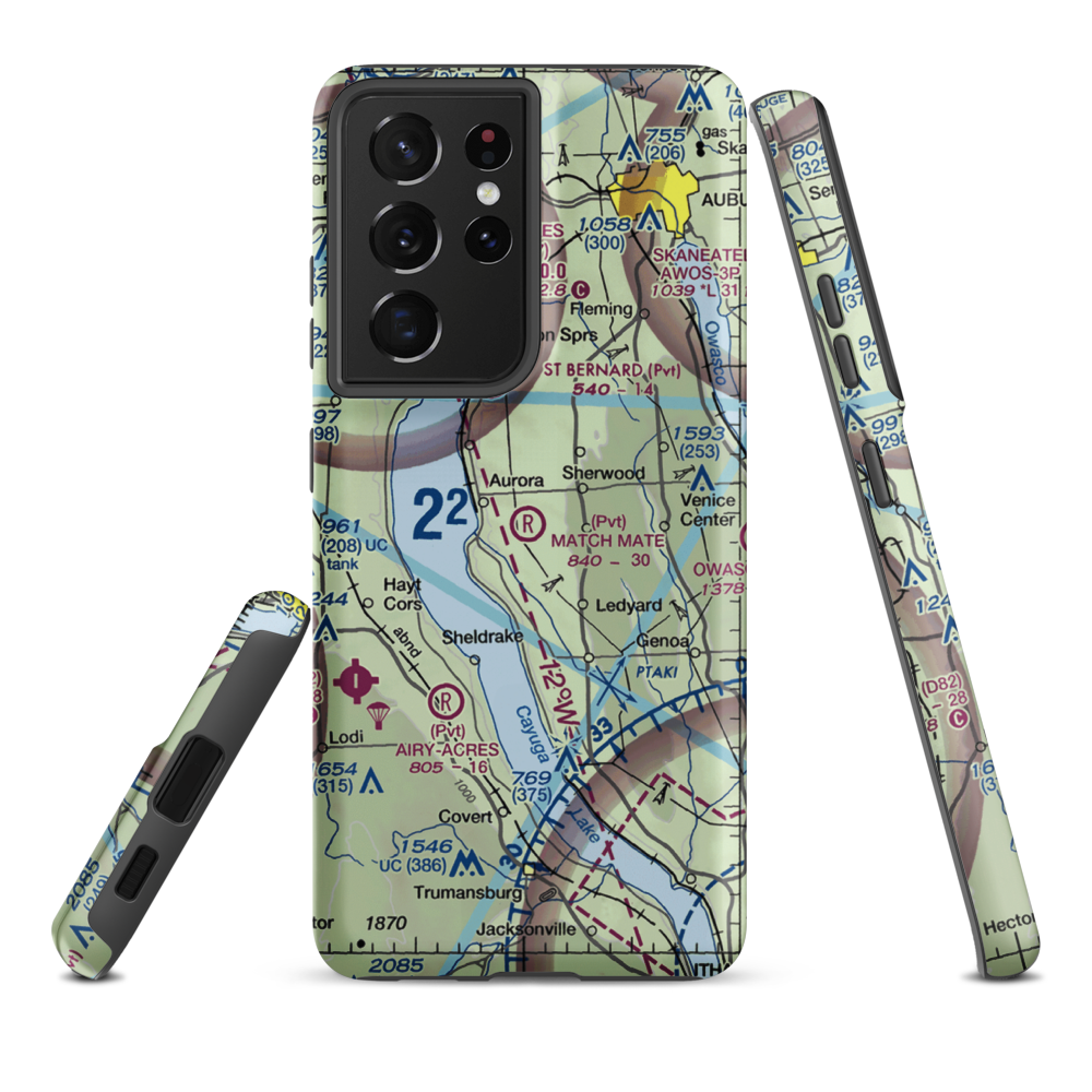 Match Mate Airport (NK74) VFR Sectional Samsung Phone Case Samsung Galaxy S21 Ultra model shown