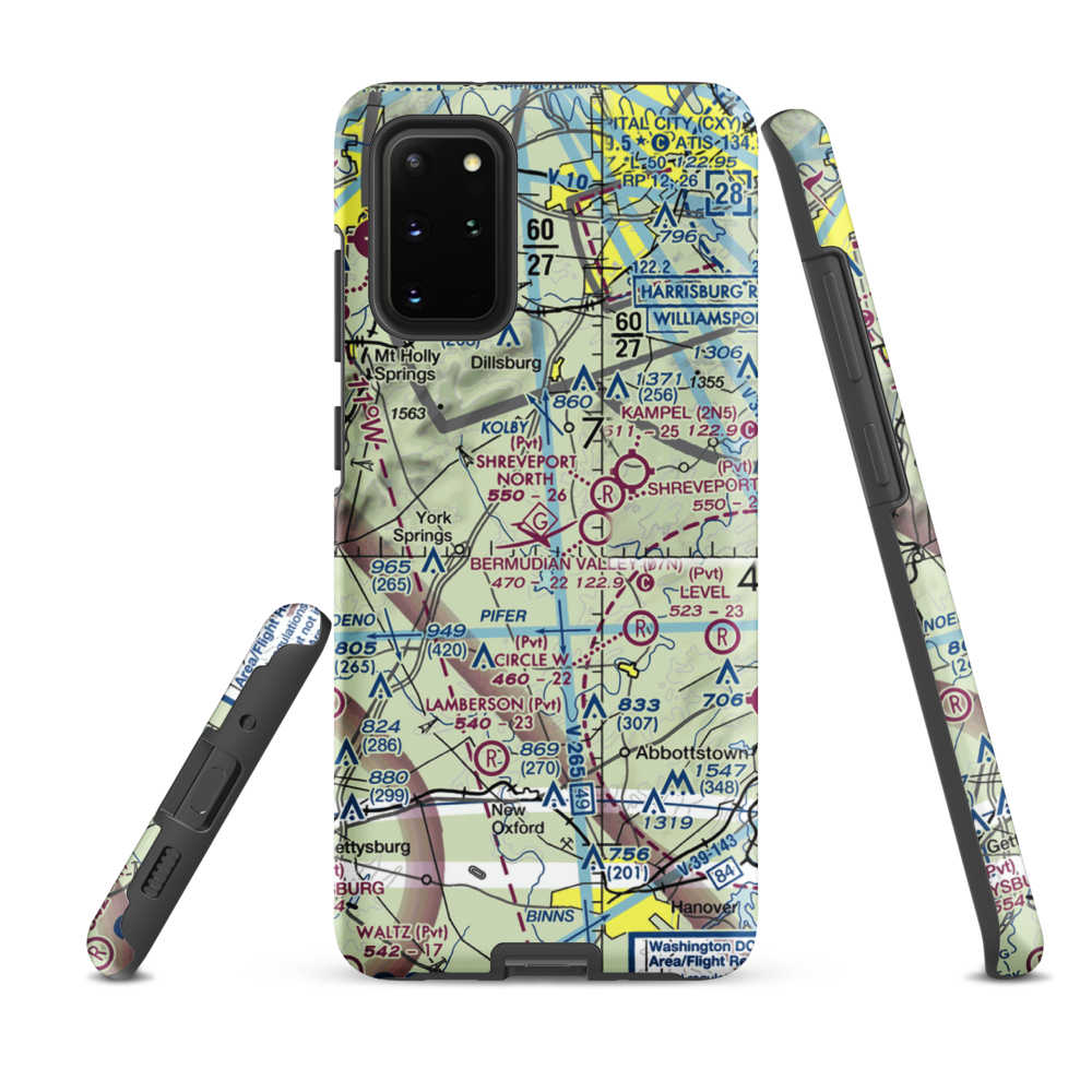 Mathna Airport (2PS3) VFR Sectional Samsung Phone Case Samsung Galaxy S20 Plus model shown
