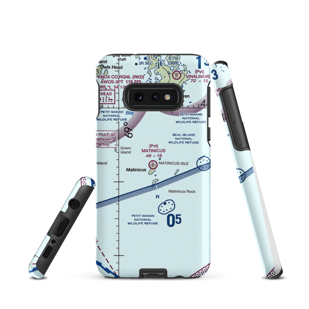 Matinicus Island Airport (35ME) VFR Sectional Samsung Phone Case Samsung Galaxy S10e model shown