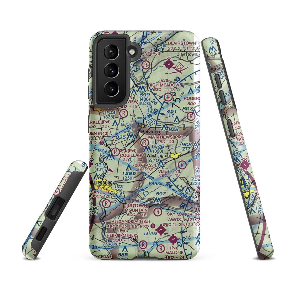 Matthews Airport (NJ09) VFR Sectional Samsung Phone Case Samsung Galaxy S21 FE model shown