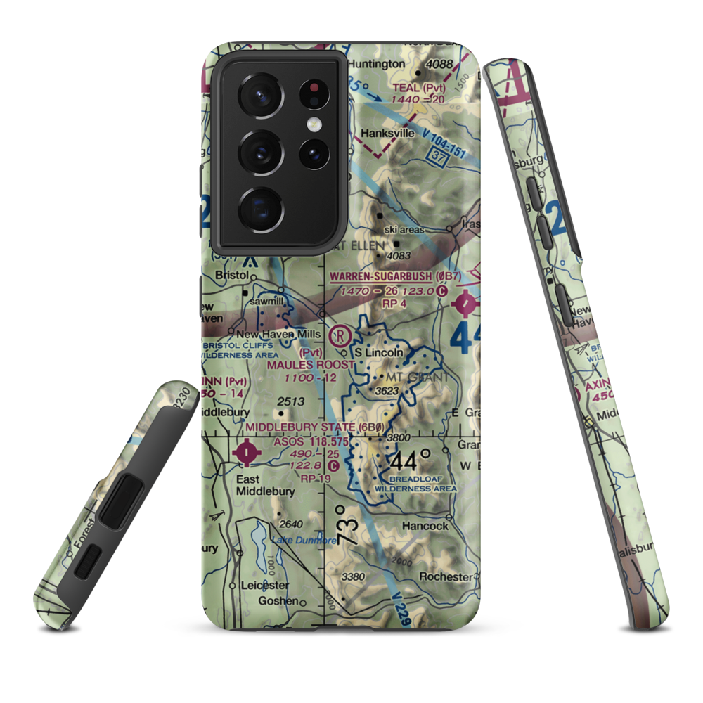 Maule's Roost Airport (VT03) VFR Sectional Samsung Phone Case Samsung Galaxy S21 Ultra model shown
