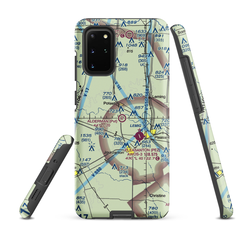 Maurice Dauwe Farm Airport (XS47) VFR Sectional Samsung Phone Case Samsung Galaxy S20 Plus model shown