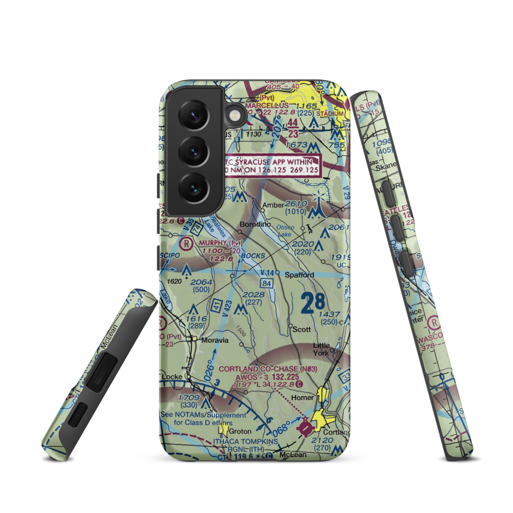 Maus Marineland Seaplane Base (NK0) VFR Sectional Samsung Phone Case Samsung Galaxy S22 model shown