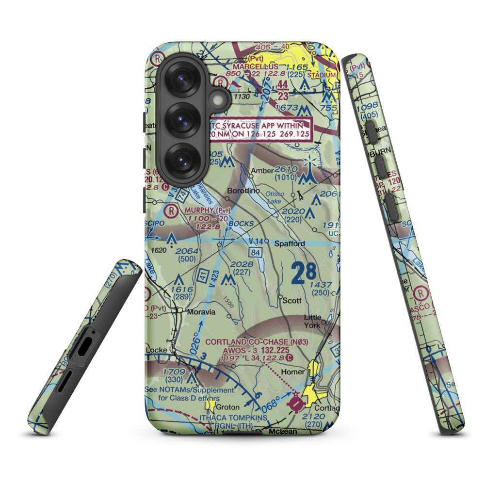 Maus Marineland Seaplane Base (NK0) VFR Sectional Samsung Phone Case Samsung Galaxy S25 Plus model shown