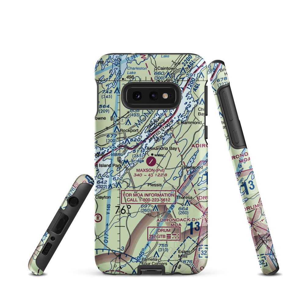 Maxson Airfield (89NY) VFR Sectional Samsung Phone Case Samsung Galaxy S10e model shown