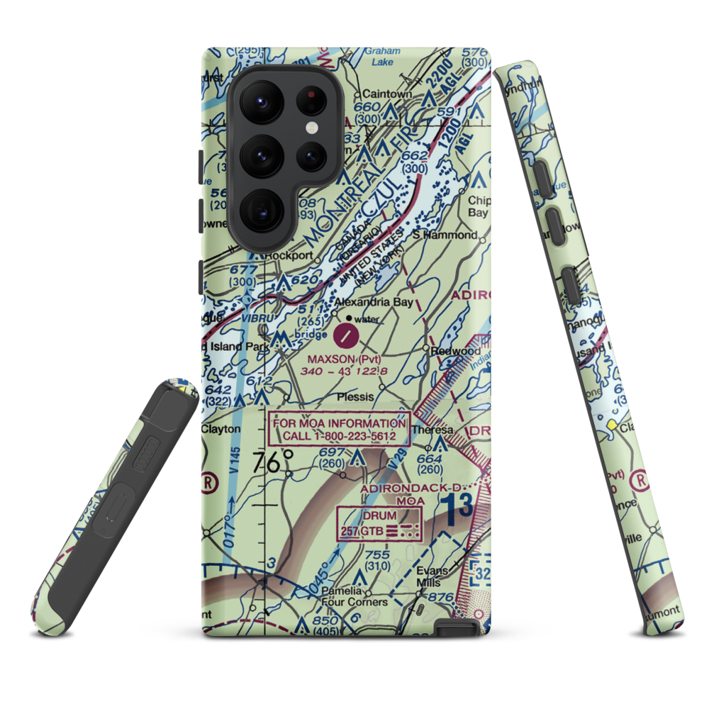 Maxson Airfield (89NY) VFR Sectional Samsung Phone Case Samsung Galaxy S22 Ultra model shown